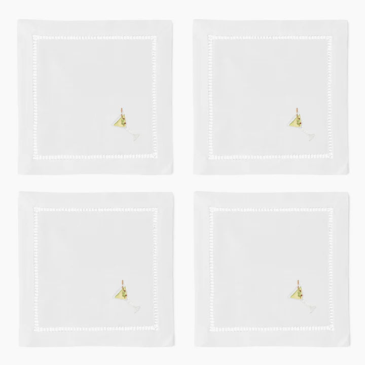 Dirty Martini Cocktail Napkins, S/4