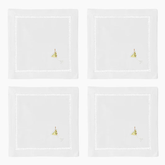 Dirty Martini Cocktail Napkins, S/4