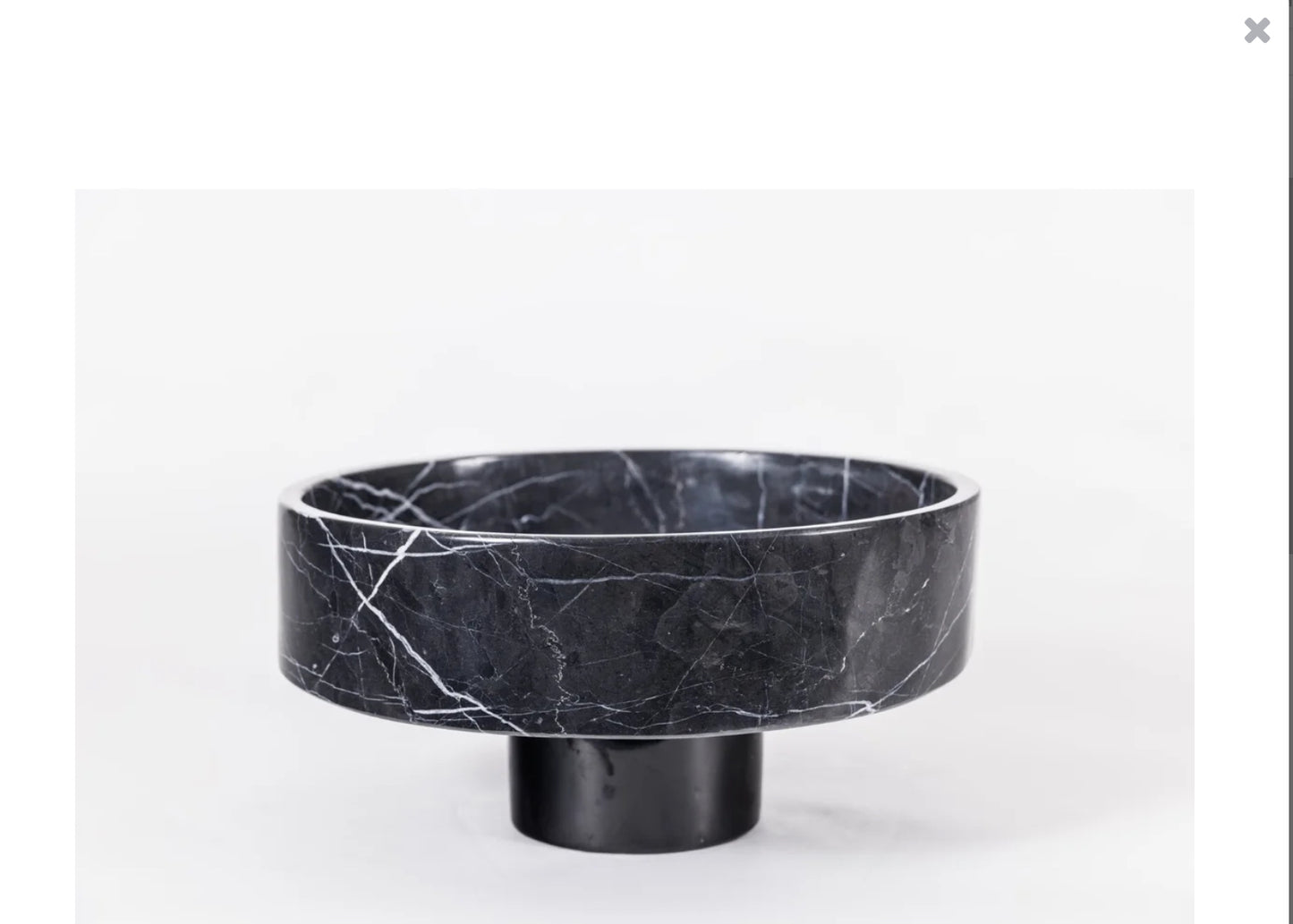 Prima Round Base Bowl Black Marble