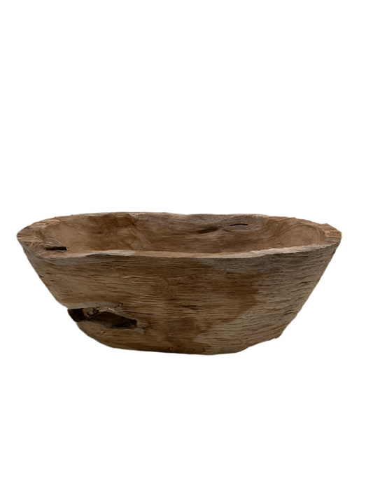 Texture Groovy Nat Teak Oval Bowl