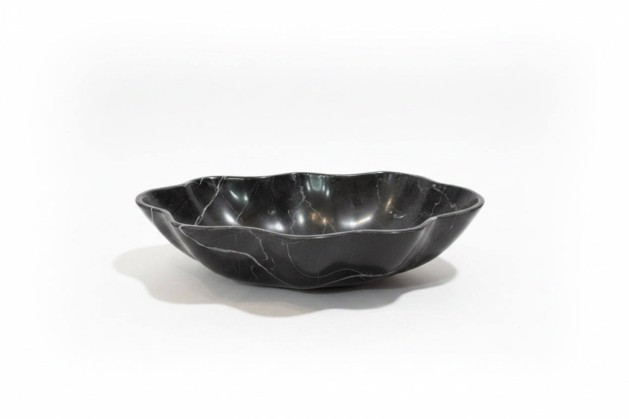Prima Black Marble Bowl Abstract