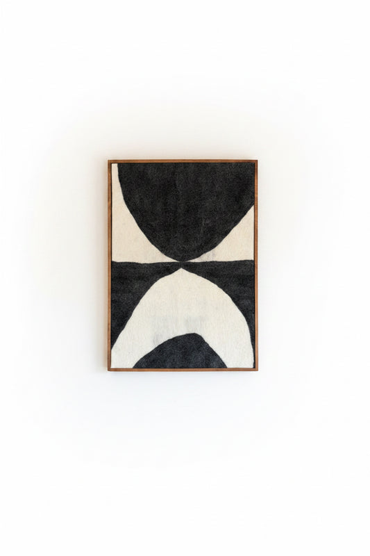 BIDK Wooly Canvas Blk/Wh w/ Frame 30x42