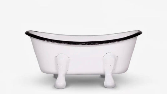 Smoky Mountain Soaps Soap Dish Wh/Blk Trim