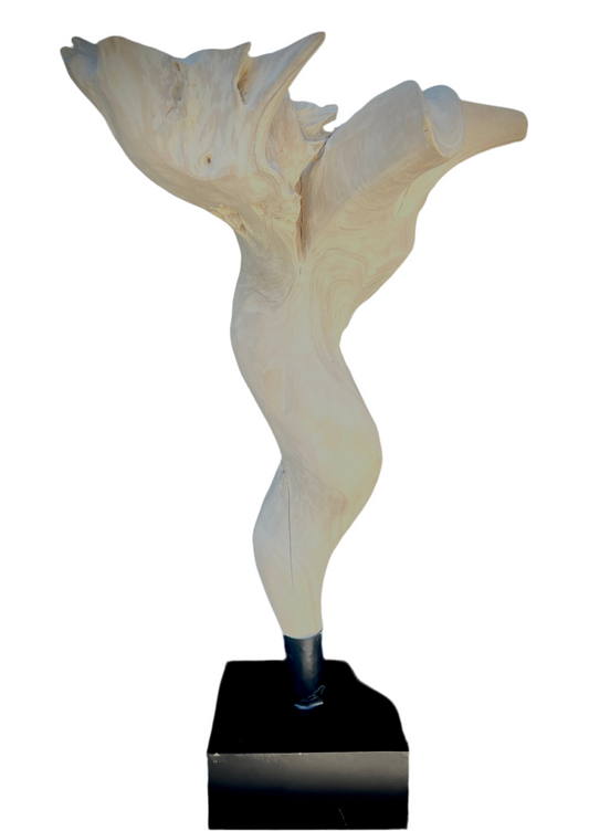 FDG Whitewash wooden floor sculpture
