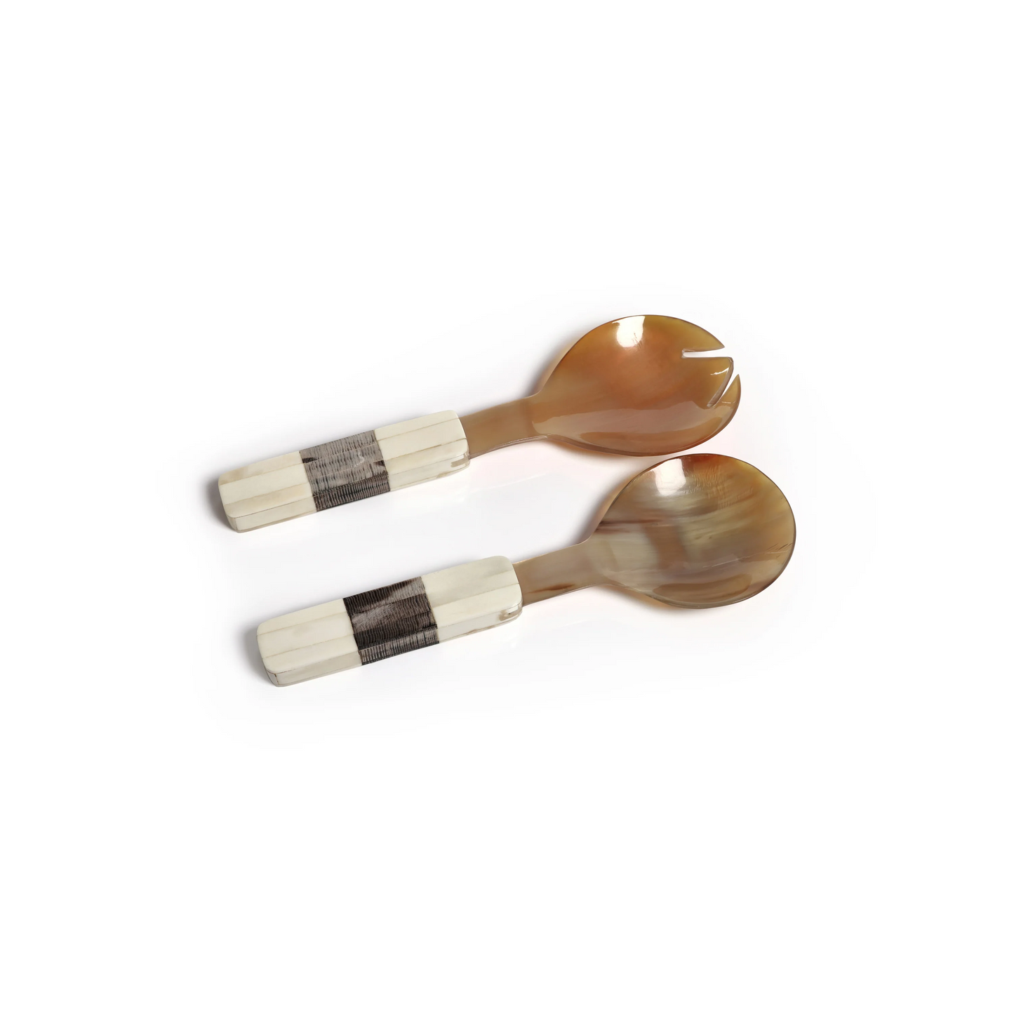 Zodax SET 2 SALAD SERVER WITH HORN AND BONE