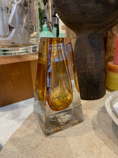 Corinthia Polished Glass Vase Amber Tall