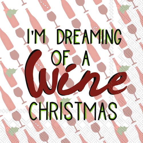 Boston Cocktail Napkin Wine Christmas