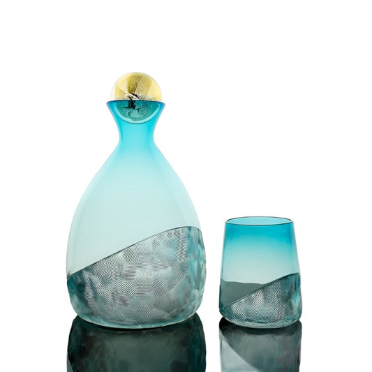 AKoupal Horizon Decanter/2 Glass Set - Acqua