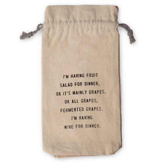 Sugarboo Wine For Dinner Wine Bag