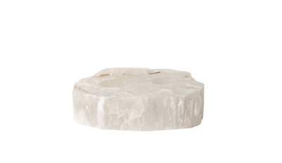 Bidk Selenite 2 Tealight Votive Holder