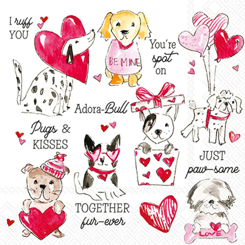 Boston Cocktail Napkin Pugs & Kisses