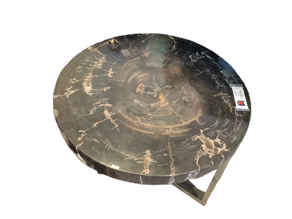 Asian Round Side Table Petrified