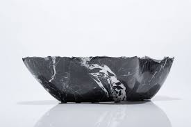 Abstract Marble Bowl - Black