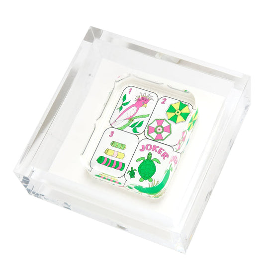 TW Cocktail Napkin Palm Beach Mahjong Tiles