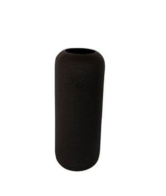 Bidk Hammered Vase Textured Blk Med