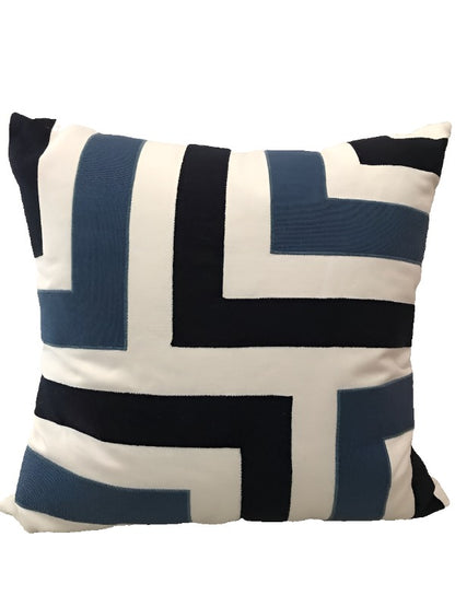 Marie Navy and White Pillow