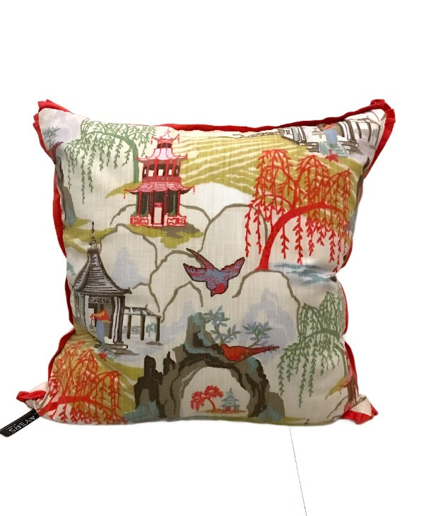 Neo Toile Pillow - Coral