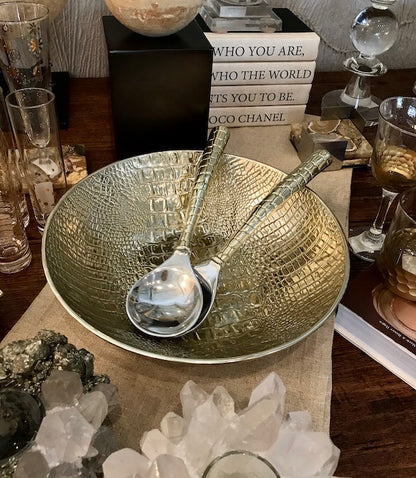 Sierra Gold Crocodile Salad Servers