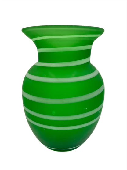 Green Stripe Glass Vase.