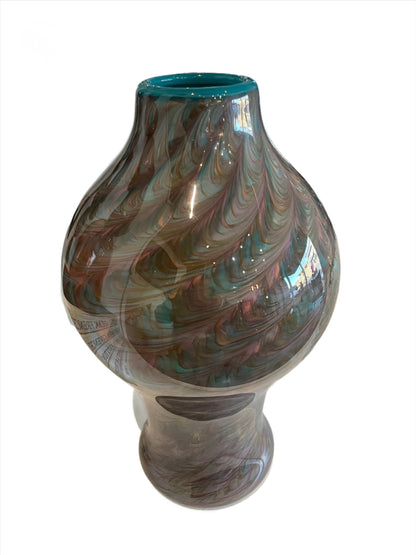 Swirl Teal & Gray Vase