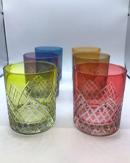 Pyramid Colored Drinking Glasses
