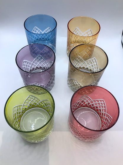 Pyramid Colored Drinking Glasses